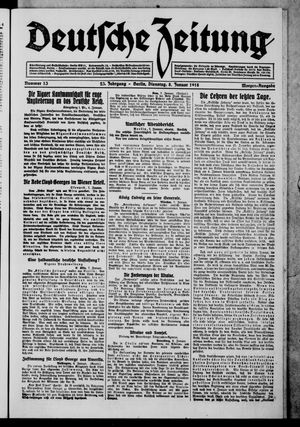 Deutsche Zeitung vom 08.01.1918