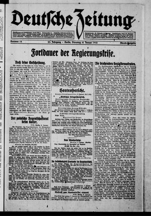 Deutsche Zeitung vom 08.01.1918