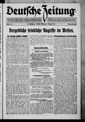 Deutsche Zeitung on Jan 9, 1918