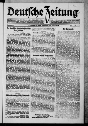 Deutsche Zeitung on Jan 12, 1918