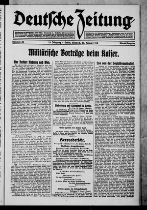 Deutsche Zeitung on Jan 23, 1918