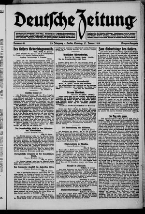 Deutsche Zeitung on Jan 27, 1918