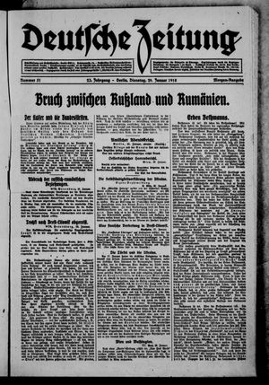 Deutsche Zeitung on Jan 29, 1918