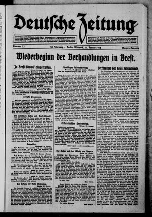 Deutsche Zeitung on Jan 30, 1918