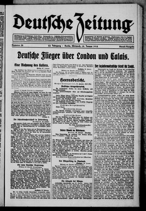 Deutsche Zeitung on Jan 30, 1918