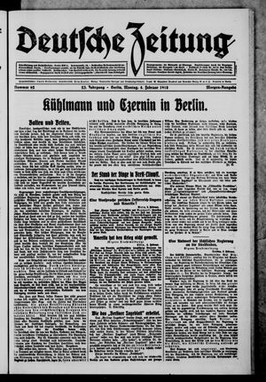 Deutsche Zeitung on Feb 4, 1918