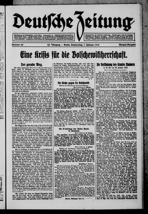 Deutsche Zeitung vom 07.02.1918