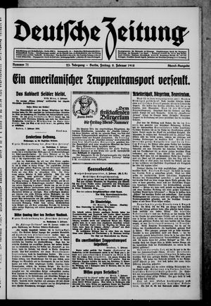 Deutsche Zeitung on Feb 8, 1918