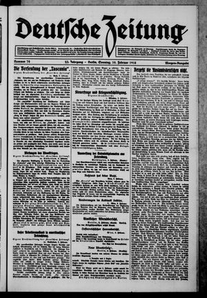 Deutsche Zeitung vom 10.02.1918