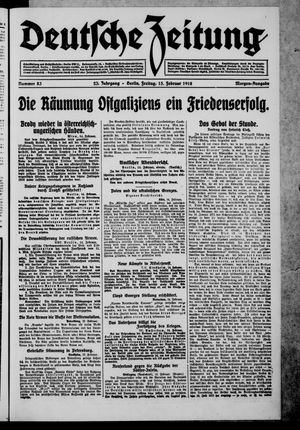 Deutsche Zeitung on Feb 15, 1918