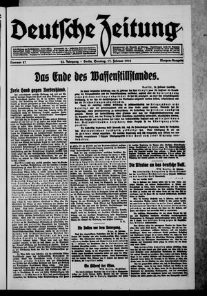 Deutsche Zeitung vom 17.02.1918