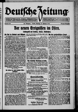 Deutsche Zeitung vom 18.02.1918