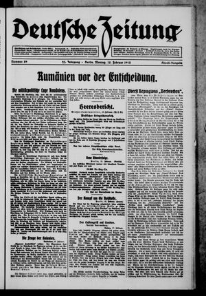 Deutsche Zeitung vom 18.02.1918