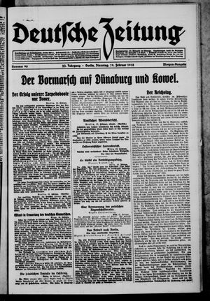 Deutsche Zeitung vom 19.02.1918