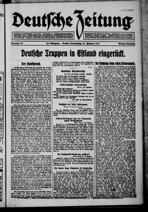 Deutsche Zeitung vom 21.02.1918