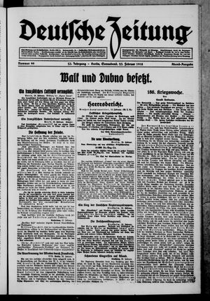 Deutsche Zeitung on Feb 23, 1918