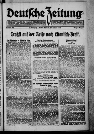 Deutsche Zeitung vom 27.02.1918