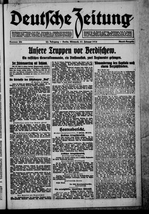 Deutsche Zeitung vom 27.02.1918