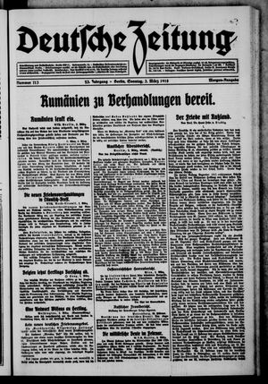 Deutsche Zeitung on Mar 3, 1918