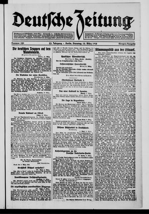 Deutsche Zeitung on Mar 12, 1918