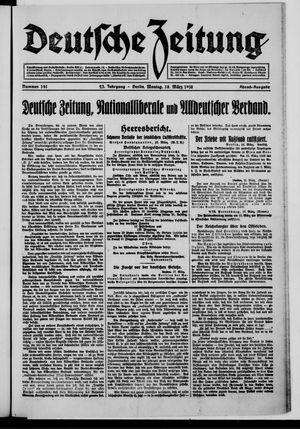 Deutsche Zeitung vom 18.03.1918