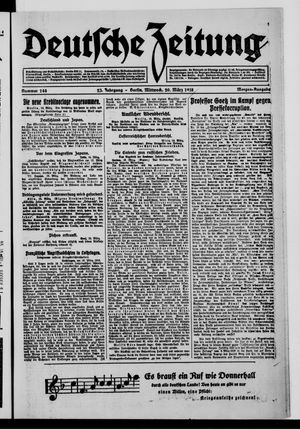 Deutsche Zeitung on Mar 20, 1918