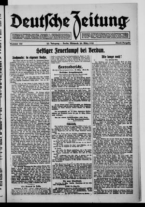 Deutsche Zeitung on Mar 20, 1918