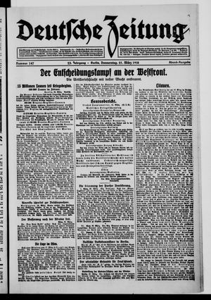Deutsche Zeitung vom 21.03.1918