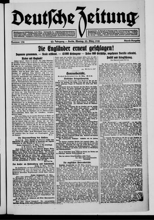 Deutsche Zeitung on Mar 25, 1918