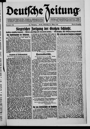 Deutsche Zeitung on Mar 26, 1918