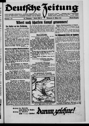 Deutsche Zeitung on Mar 27, 1918