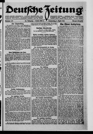 Deutsche Zeitung on Apr 4, 1918