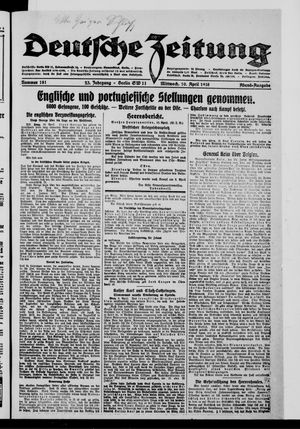 Deutsche Zeitung on Apr 10, 1918