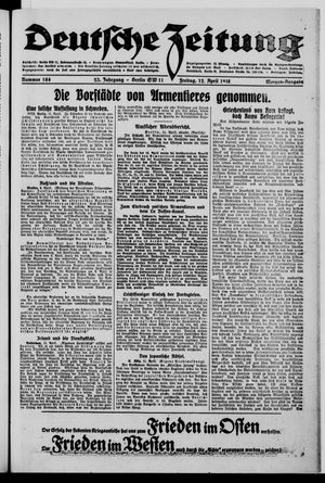 Deutsche Zeitung on Apr 12, 1918