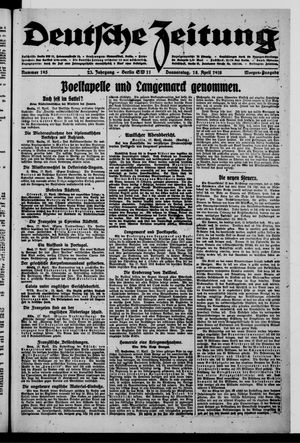 Deutsche Zeitung on Apr 18, 1918