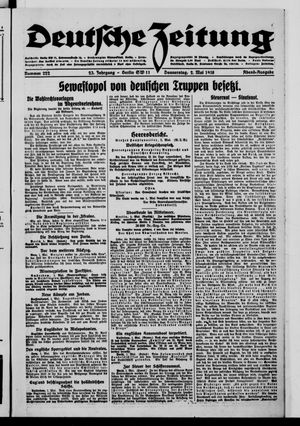 Deutsche Zeitung on May 2, 1918