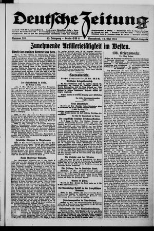 Deutsche Zeitung on May 18, 1918