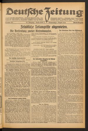 Deutsche Zeitung vom 08.08.1918