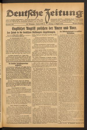 Deutsche Zeitung vom 09.08.1918