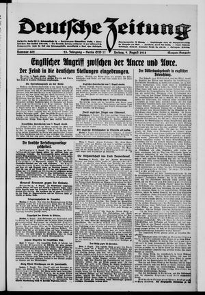 Deutsche Zeitung vom 09.08.1918