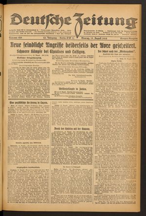 Deutsche Zeitung on Aug 19, 1918