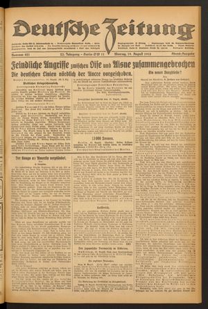 Deutsche Zeitung on Aug 19, 1918