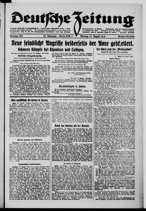 Deutsche Zeitung on Aug 19, 1918