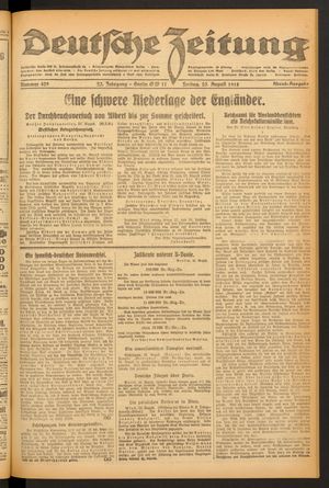 Deutsche Zeitung vom 23.08.1918