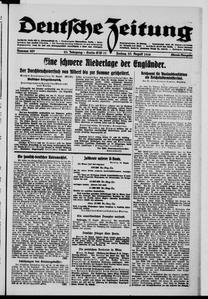 Deutsche Zeitung vom 23.08.1918