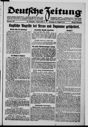 Deutsche Zeitung vom 25.08.1918