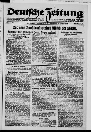 Deutsche Zeitung vom 29.08.1918