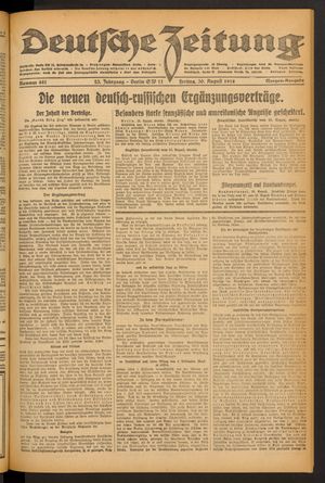 Deutsche Zeitung vom 30.08.1918