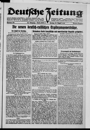 Deutsche Zeitung vom 30.08.1918