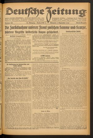 Deutsche Zeitung vom 04.09.1918